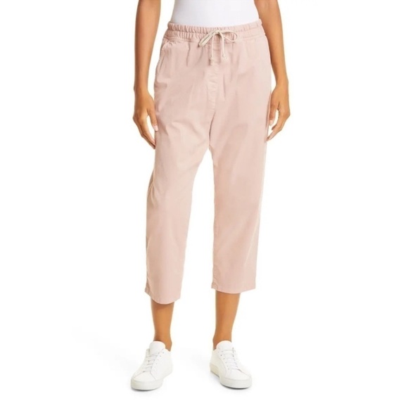 Nili Lotan Casablanca High Waist Crop Drawstring Pants in Dusty Pink - Picture 1 of 11